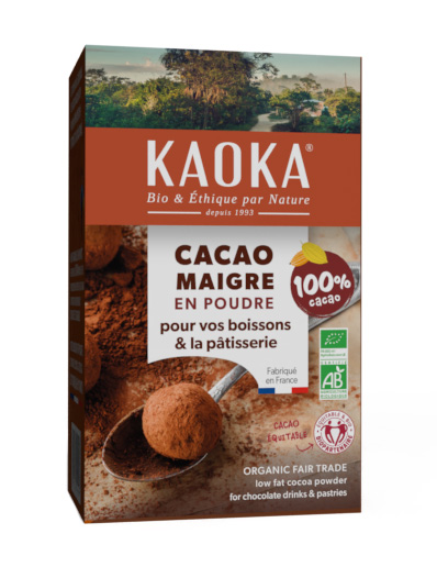 Cacao maigre en poudre bio equitable kaoka