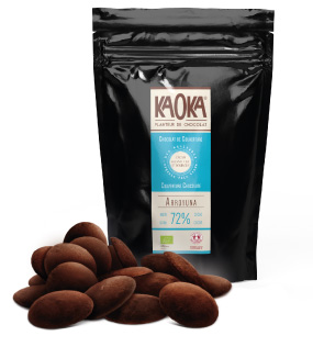 Palets de chocolat Noir 72% cacao origine république dominicaine bio équitable