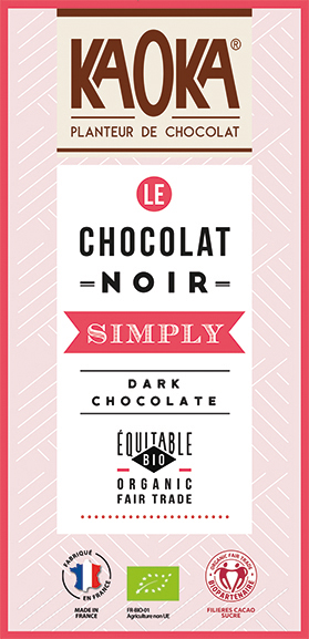 chocolat noir bio équitable simply
