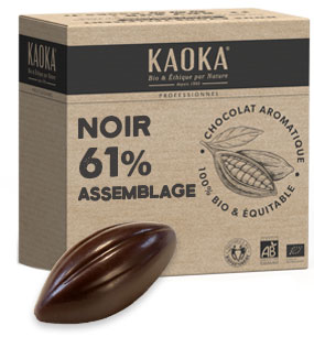 Chocolat de couverture 61% cacao bio équitable pour professionnels (artisans et industriels)