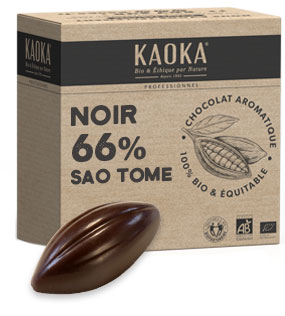 Chocolat de couverture 66% cacao origine Sao Tomé bio équitable pour professionnels (artisans et industriels)