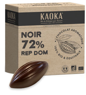 Chocolat de couverture 72% cacao origine République Dominicaine bio équitable pour professionnels (artisans et industriels)