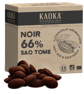 Chocolat de couverture 66% cacao origine Sao Tomé bio équitable pour professionnels (artisans et industriels)