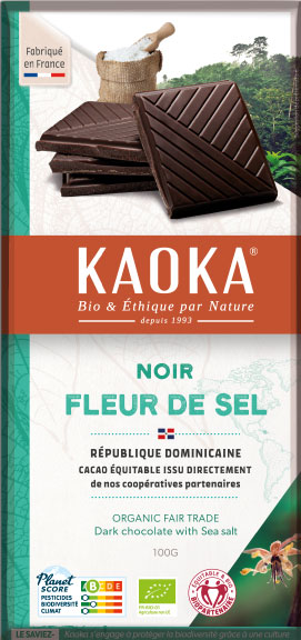 Chocolat noir cristaux de fleur de sel bio équitable