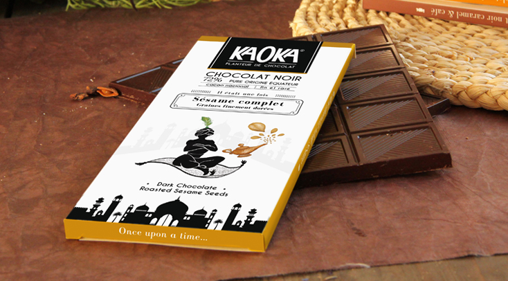 Gamme de tablettes gourmet chocolat bio équitable kaoka