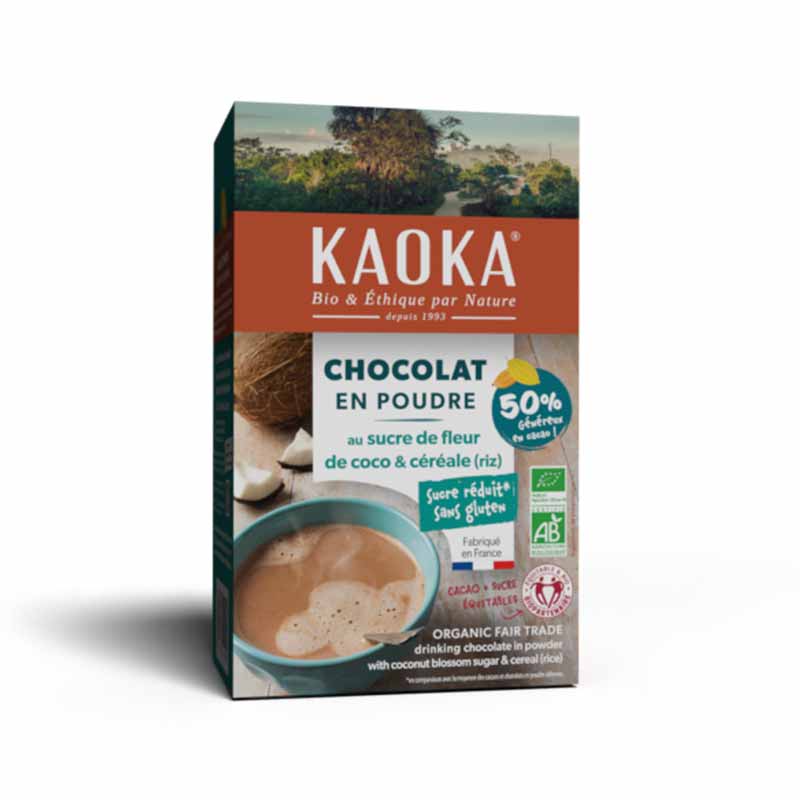 Article : Nouveau produit Kaoka, chocolat en poudre 50% cacao au sucre et aux céréales