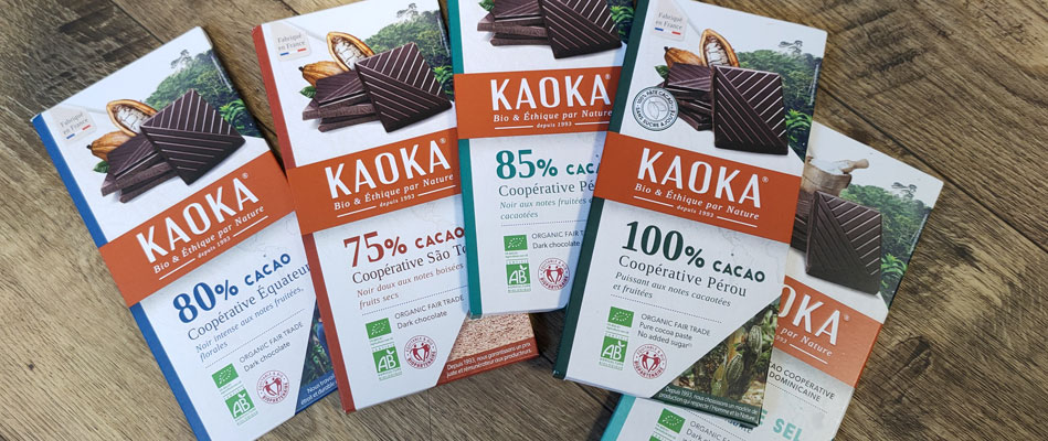 Tablettes de chocolats noir kaoka