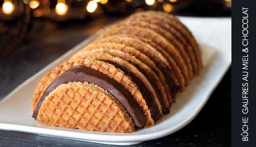 Recette de Bûche aux Gaufres au Miel & Ganache au Chocolat