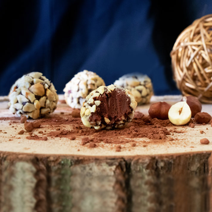 Recette de truffes chocolats noisettes