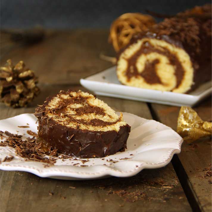 Recette de Bûche de Noël Chocolat & Confiture