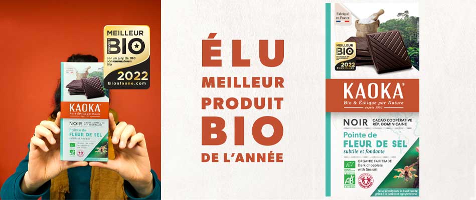 Tablette Kaoka primée meilleur produit bio 2022