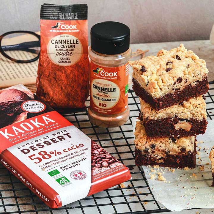 Brookie au chocolat parfumé à la cannelle