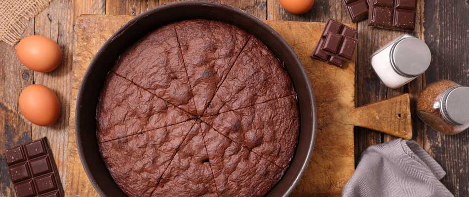 Photo d'un moelleux au chocolat réalisé avec du chocolat pâtissier