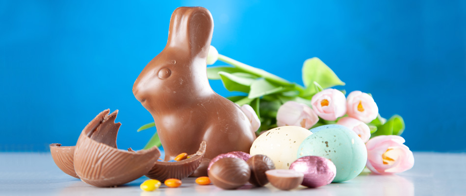 Photo d'un moulage creux de lapin en chocolat pour pâques