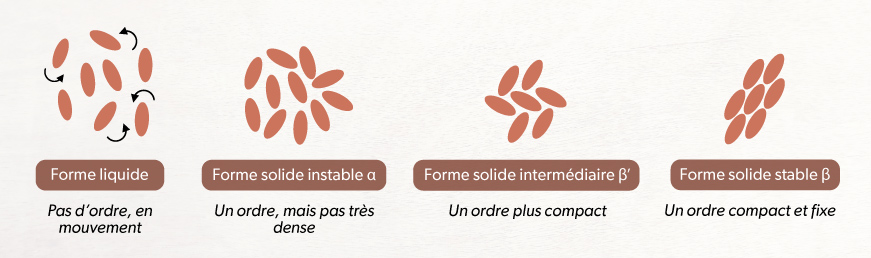 Schema de la cristallisation du chocolat