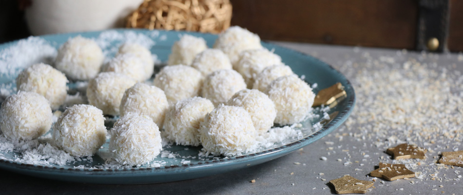 Recette de truffes au chocolat blanc et à la noix de coco