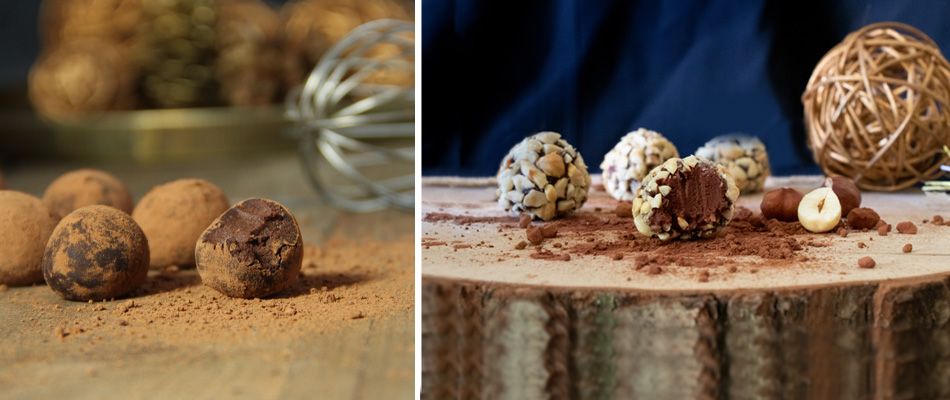 Variations de truffes au chocolat