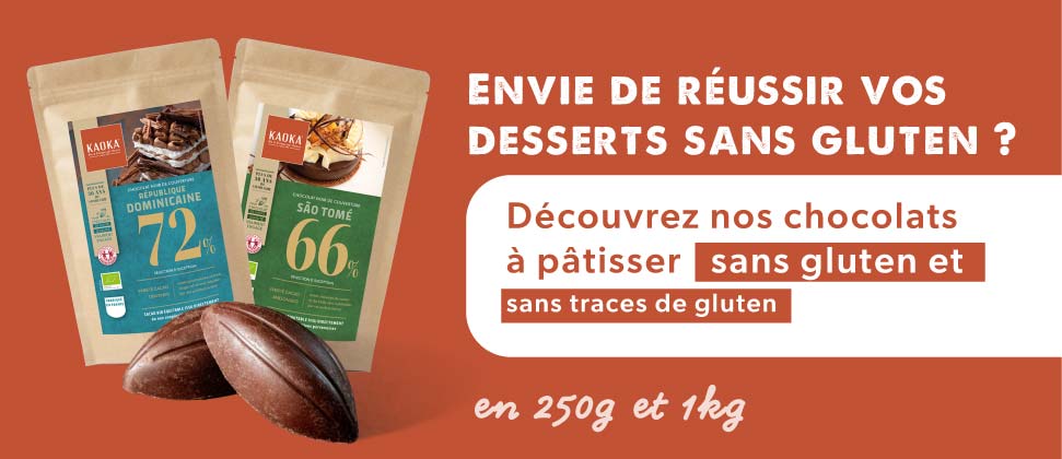 Encart chocolat de couverture pour pâtisser sans gluten