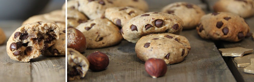 Recette de biscuits moelleux noisettes et pépites de chocolat vegan