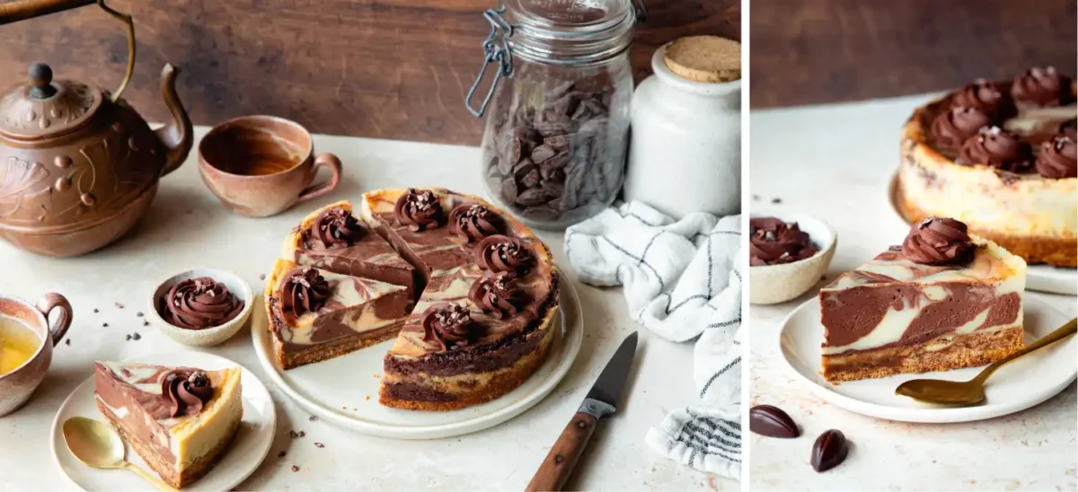 Recette de cheesecake marbré sans œuf et vegan