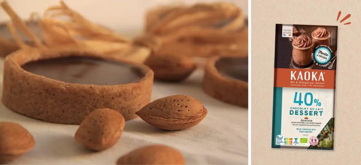 Recette de tartelettes au chocolat au lait, sans œuf et au lait d'amandes