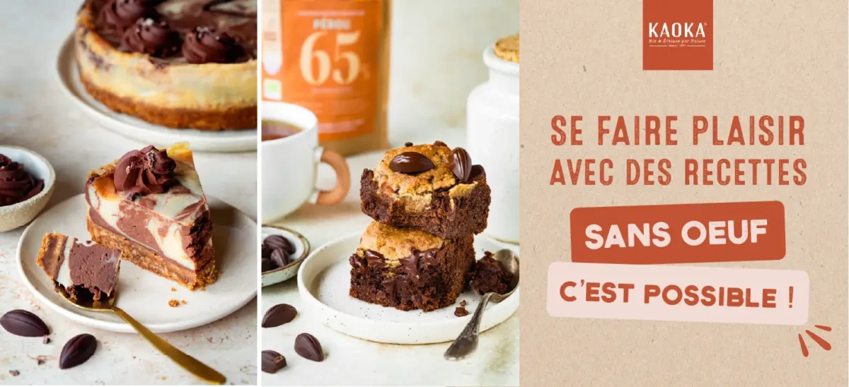 Sélection de recettes sans œuf au chocolat Kaoka