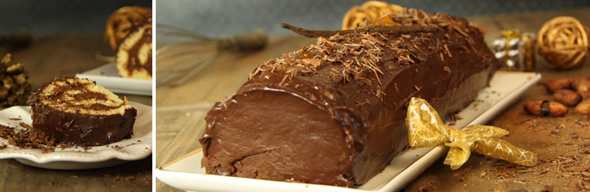 bûche chocolat et confiture