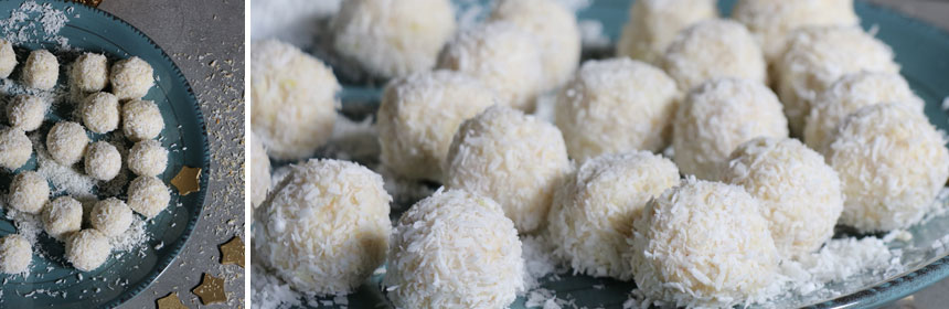 truffes blanches noix de coco et citron pour noël