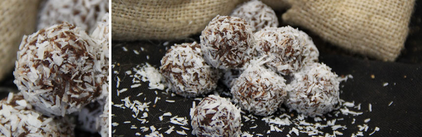 truffes au chocolat et noix de coco