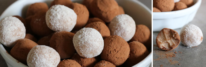 truffes au chocolat blanc et à la crème de marrons 