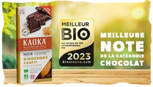 Meilleur produit Bio 2023 Tablette de Chocolat Noir Gingembre Confit