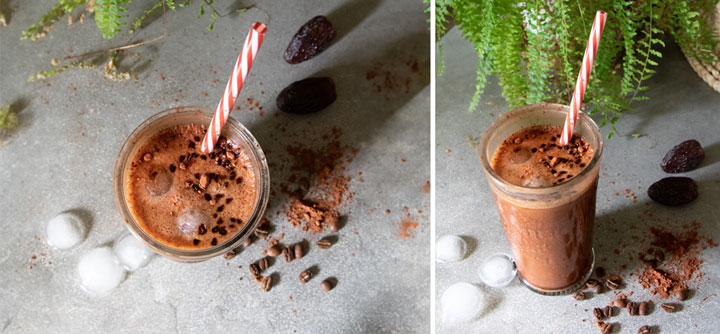 Chocolat glacé au café et aux dattes