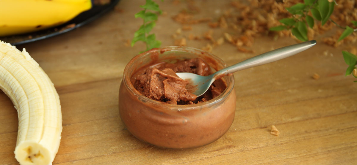Recette de glace à la banane, coco et cacao