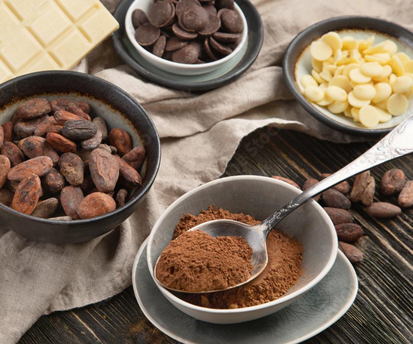 Produits issus des fèves de cacao
