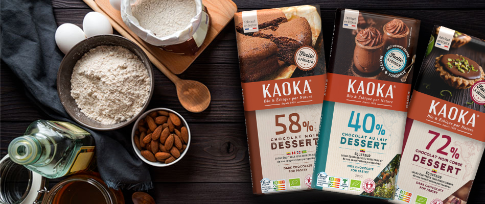 3 tablettes de chocolat bio équitable pour les desserts