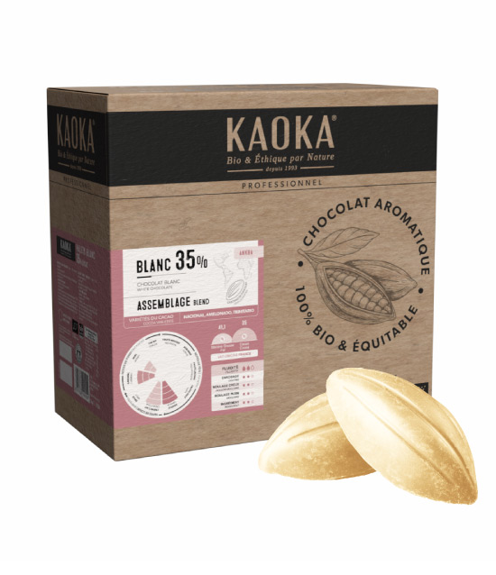 Carton 5kg de chocolat blanc 35% cacao de la marque Kaoka