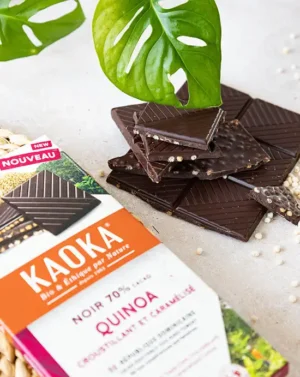 Tablette de chocolat noir 70% au quinoa croustillant