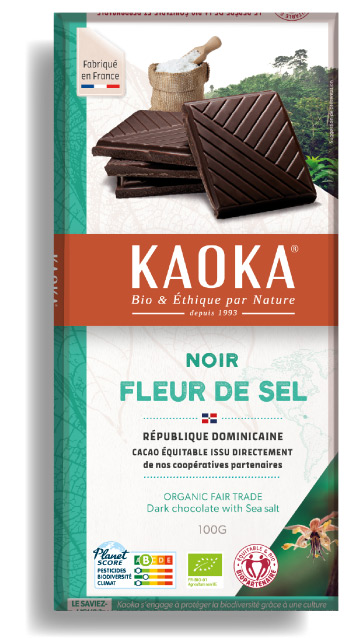 Tablette chocolat noir origine république dominicaine à la fleur de sel