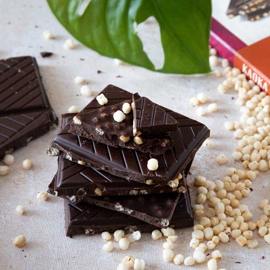 Chocolat Noir 70% origine République Dominicaine au Quinoa Croustillant
