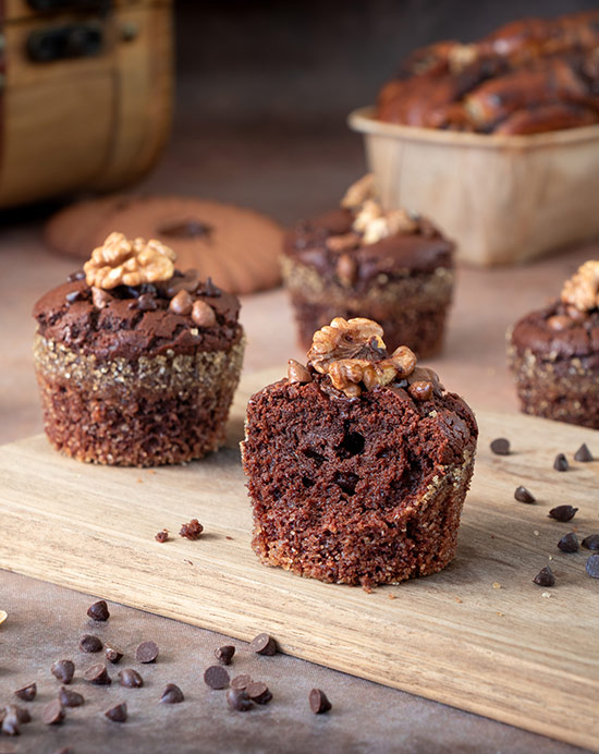 Muffins aux pépites de chocolat noir de la marque Kaoka