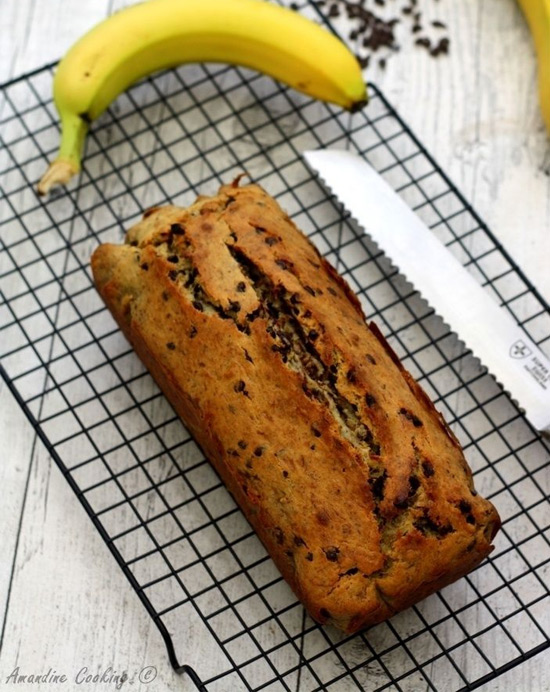 Recette de banana bread aux noisettes et pépites de chocolat