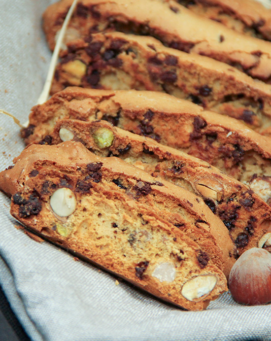 Recette de biscottis aux fruits secs et pépites de chocolat
