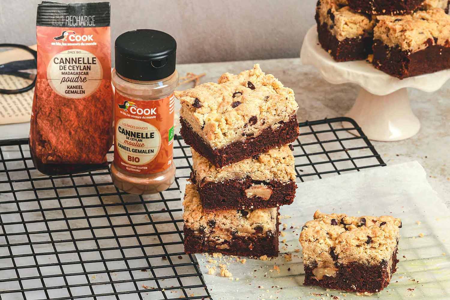 Recette de brookie au chocolat et à la cannelle