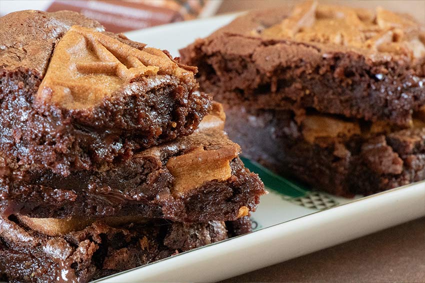 Recette de brownie au chocolat noir et aux speculoos