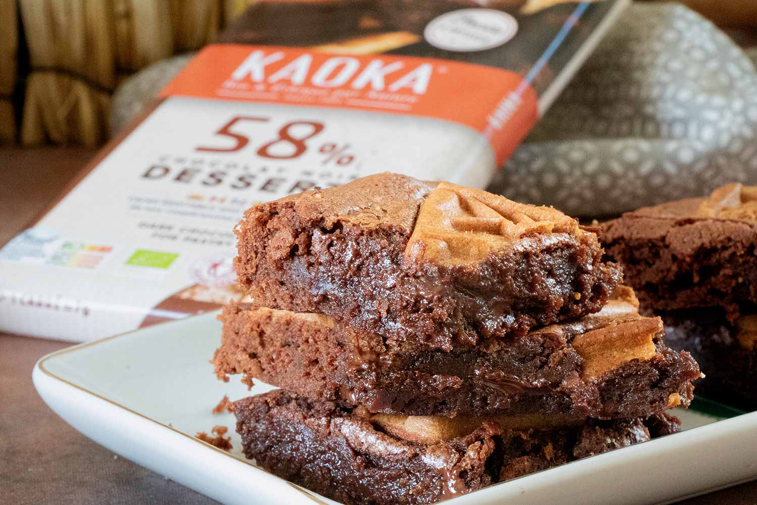 Brownie au chocolat noir et au speculoos
