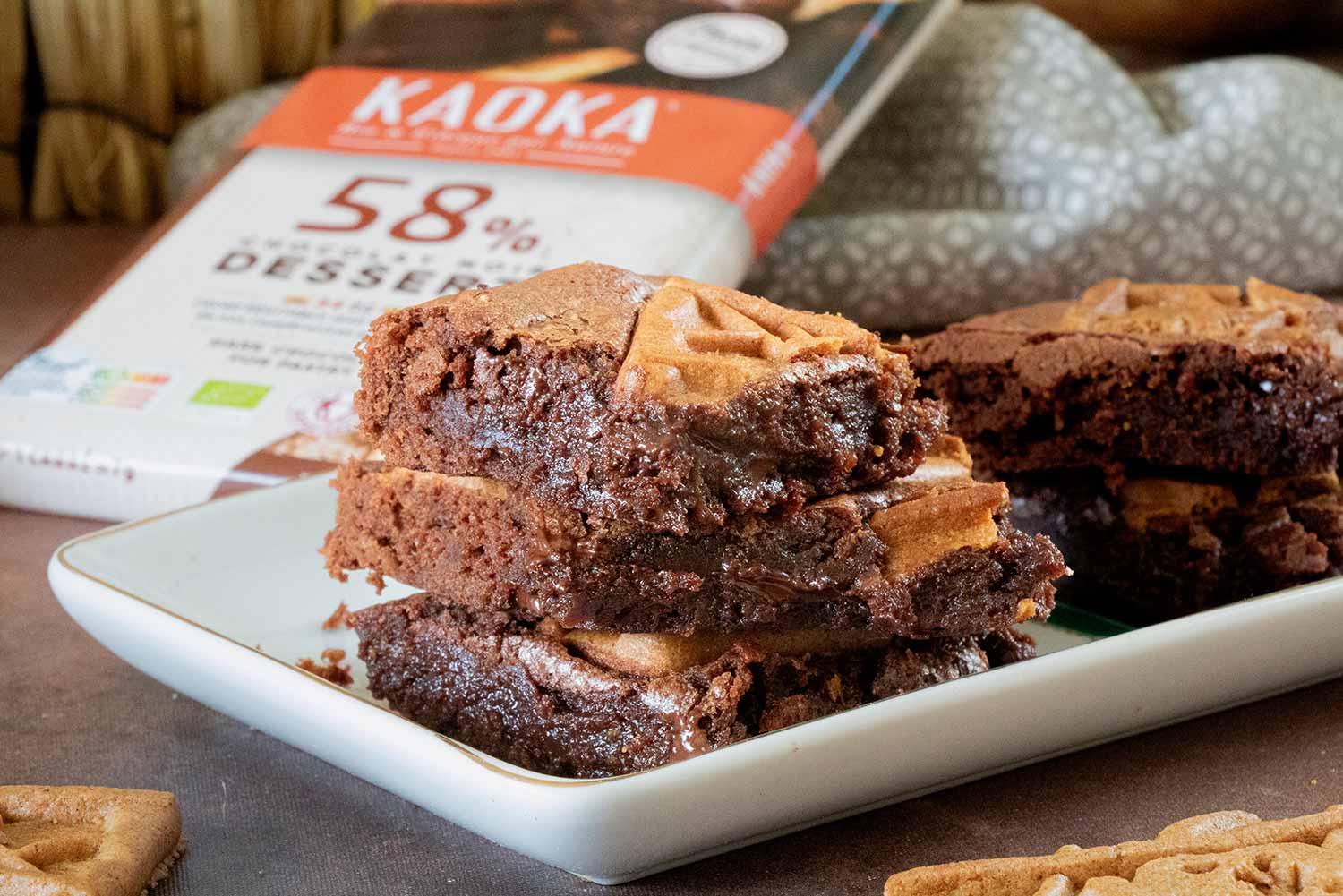 Brownie au chocolat noir et au speculoos