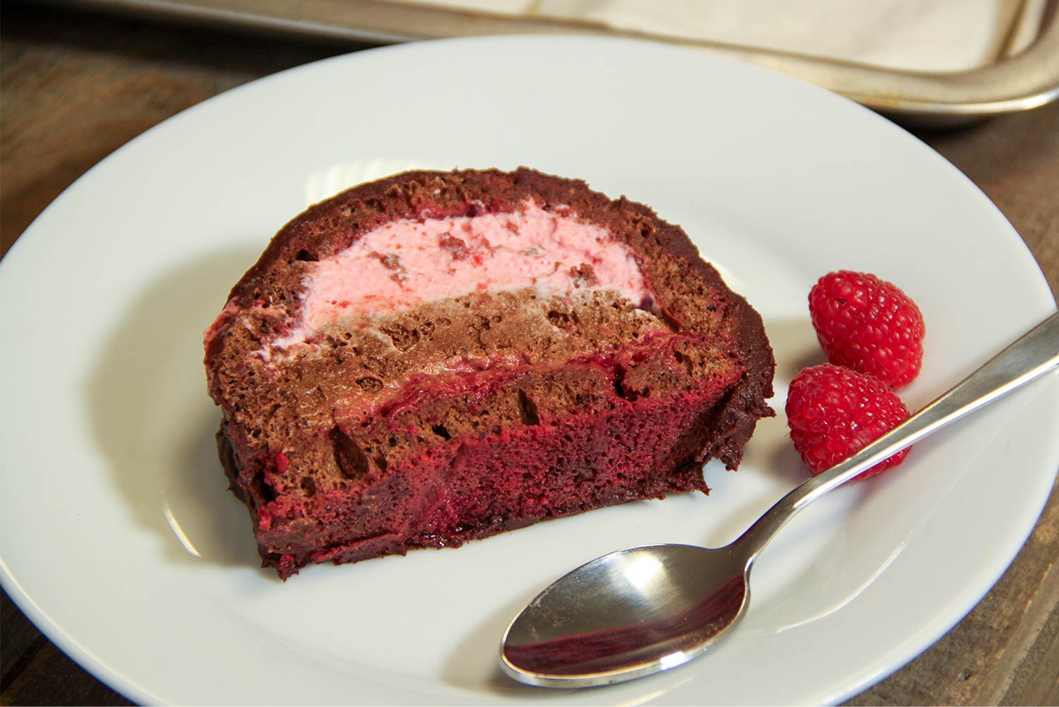 Recette de bûche au chocolat et aux framboises