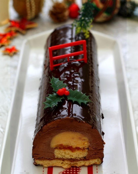 Recette de bûche de Noël au chocolat et à l'orange