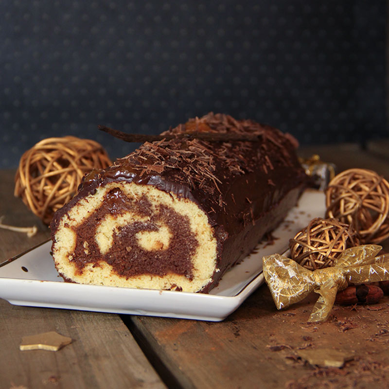 Recette de bûche roulée au chocolat et à la confiture