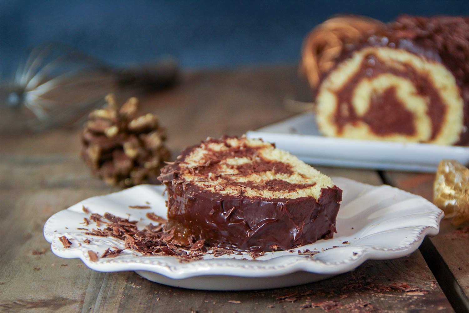 Recette de bûche roulée au chocolat et à la confiture